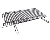 Graticola in acciaio, griglia inox per barbecue con recupero oli (100x50 cm)