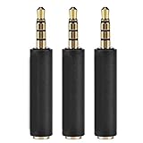 Adattatore per Auricolari, Adattatore per Cuffie da 3,5 mm OMTP a CTIA per Auricolare Nero, Converte OMTP in CTIA o CTIA in OMTP(3PCS)