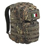 Mil-Tec Zaino Stile Militare per Attività all  Aperto, Caccia, Trekking, Escursioni, Scuola, Impermeabile 42 Lt con Patch Italia