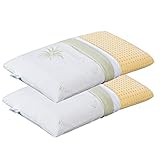 EVERGREENWEB Coppia Cuscini Letto 40x70 Alti 12 cm Modello Saponetta Cervicale 100% Memory Foam, Fodere Aloe Vera e Cotone Sfoderabili 2 Guanciali per Dolori al Collo con Dispositivo Medico Offerta