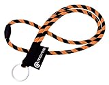 mia Mai, laccetto tubolare Lanyard da 45 con anello portachiavi e chiusura di sicurezza, arancione / nero, 45 cm