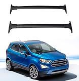 Barre Portatutto per Ford Ecosport 2013 2014 2015 2016 2018 2019 2017 2020, Trasversali Tetto Alluminio Portapacchi, Coppia Barre dedicate antifurto nere,Black