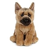 Living Nature Pastore Tedesco, Peluche di Cane Morbido e Realistico, Peluche Naturli Eco-Friendly, 21cm