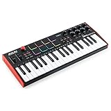 Akai Professional MPK Mini Plus – Controller tastiera MIDI USB a 37 tasti per Mac e PC con 8 pad MPC RGB, manopole rotary e software musicale