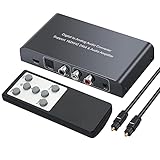 Neoteck DAC Convertitore 192Khz con Telecomando DAC Convertitore Adattatore da Digitale SPDIF Coaxial Toslink ad Analogico Stereo L/R RCA 3.5mm Jack Audio Supporto Controllo Volume con Telecomando IR