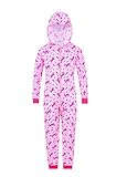The Pyjama Factory - Tutina intera in 100% cotone, motivo: unicorno, colore: Rosa rosa 11-12 Anni