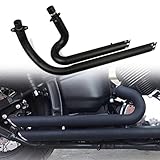 Moto Shortshots Tubo di Scarico con Silenziatore Silenziatore Rimovibile per Yamaha V Star Dragstar 1100 XVS1100 XVS1100AW Classic (Color : Nero)