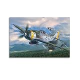 XFPMXC Poster con bombardieri militari Fw 190, decorazione artistica da parete su tela, 50 x 75 cm