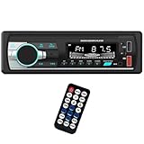 Autoradio Bluetooth, Aototeck 12V-24V Auto Radio Stereo 4 x 45W ricevitore 1 DIN, Colori di Luce dei Pulsanti, Supporta Chiamate in Vivavoce/FM/AUX-IN/TF/USB/Controllo APP,Ricarica Rapida