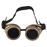 TRIXES Occhiali Steampunk Regolabili - Cosplay Gotico - Accessorio per Feste in Costume Cyber ​​- Giochi di Travestimento Vintage ad Halloween - Ottone Metallico