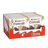 Kinder Cereali - 40 Tavolette di Cioccolato Puro Cacao, Snack Dolce Ripieno al Latte e ai 5 Cereali Soffiati e Tostati, 20 Confezioni