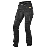 Trilobite Parado Regular Fit Pantaloni Moto, Jeans Moto da Donna, Protezioni Ginocchia e Fianchi, Nero, Regolare, 32