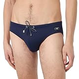 Emporio Armani Metal Label Swim Brief, Slip Uomo, Blu (Navy Blue), 48