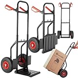 tectake® Carrello Portapacchi, Telaio Estensibile, Traverse Arrotondate, Paletta di Carico Ripiegabile, Proteggi-Ruote, Carrellino con Ruote e Maniglie di Sicurezza - Nero