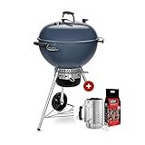 RAVIDAY - Barbecue Weber Master-Touch GBS C-5750, ø 57 cm, colore: blu + kit camino