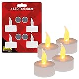 Idena 408998 - Candele a LED con luce tremolante, batterie incluse, decorazione per matrimoni, feste, Natale, Pasqua, come luce d atmosfera in Plastica, Bianco