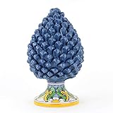 Pigna in ceramica di Caltagirone - Blu - H 30cm - Interamente fatto a mano - 100% Made in Italy