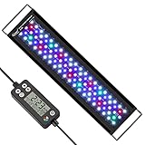 hygger Luz Acuario,Luz Acuario Plantado,22W 24/7 Ciclo de Iluminación Luz LED Acuario with Espectro Completo and Monitor LCD, 7 Colors,Temporizador Ajustable,3 Modos para Tanque de 61-76cm