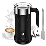 Ovetedot Montalatte Elettrico, Automatico 4 in 1 Cappuccinatore Elettrico, Schiuma di Latte Calda e Fredda, Montalatte Silenzioso per Caffè, Cappuccino, Macchiato, Cioccolata Calda, Nero