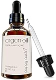 Olio di Argan Per Capelli - 6x Più Nutrienti, Puro 100%, Vegano, Senza Crudeltà, Biologico e Pressato a Freddo - Migliore per Viso, Pelle, Unghie, Smagliature, Capelli Secchi e Ricci, ENORME 60ml