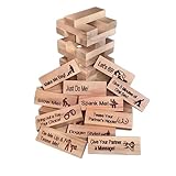 Saterkali Gioco Super Naughty Block Tower, regalo di San Valentino, 48 pezzi San Valentino Tumbling Tower Stacking Blocks Game, Attività di coppia & Idee per appuntamenti notturni, per coppie amanti