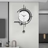 Moderno Orologio da Parete, Grande Creativo Orologio Decorativo Design Silenzioso Orologio da Muro con Tavolo Portaoggetti semplicità Moda Art Deco per Soggiorno Camera da Letto Ufficio Cucina