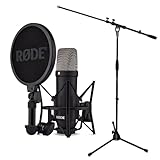 Rode NT1 - Microfono a condensatore Signature Black + supporto microfono Keepdrum con forca