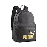 PUMA Phase Backpack, Zaino Unisex Kids, Logo Nero-Dorato, Taglia Unica