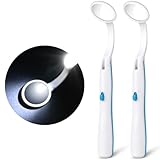 ACWOO Specchio Dentale, 2PCS Specchi Dentali con Luce Antiappannamento, Specchio per Denti per Cura Orale Della Bocca,Strumento per la Cura Della Bocca Dentista