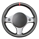 MEWANT Coprivolante per auto per Alfa Romeo 159 2006-2012 / Brera 2006-2011 / Spider 2006-2011 Fibra di carbonio opaca + Volanti in PU pelle Accessori per Alfa Romeo 159