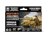 Vallejo- Farb-Set, Deutsche Panzerung, Modellino, Colore del Modello WWII Armatura Tedesca, 17 ml (Confezione da 6), VJ70205