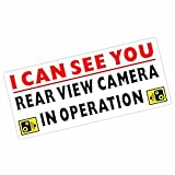 1 Adesivo per finestrino (esterno) con scritta "I Can See You-Rear View Camera In Operation", 200 mm x 87 mm, per camion, taxi, Bus, taxi Mini