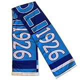 Sciarpa Napoli - 20x120 Sciarpa in Poliestere con Frange per Tifo Partita Scritta Napoli Azzurro Blu e Bianco - Tifoseria Campionato (Sciarpa Napoli)