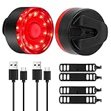 2 Pezzi LED Luce Bici Fanale Posteriore Bicicletta e Casco, Ricaricabile USB Impermeabile Avvertimento Bici Strada e Montagna Luce Casco Anteriore con 5 modalità, Caschi, Zaini, Collare animali