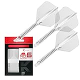 Target Darts K Flex Integrated Dart Flight And Shaft, N. 6 Clear (Medium) | Confezione da 3 K-Flex - N. 6, voli per Freccette e Stelo per Freccette di precisione 2 in 1