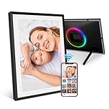 Cornice Digitale da 10,1 Pollici WiFi Digital Frame con Luce LED, 1280 * 800 IPS HD Touch Screen Smart Photo Frame, Condividere Momenti Istantaneamente Tramite AiMOR App ovunque