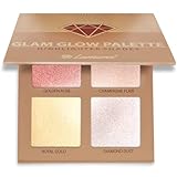 Palette Illuminante Viso Make Up Polvere - Prime Glow Highlighter Makeup Bronzer Palette - 4 Colori Satinati Altamente Pigmentati Con Specchio - Vegano, Non Testato Sugli Animali