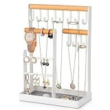 Westclever Jewellery Stand Multilayer Jewelry Holder Large Capacity Chains Jewellery Storage Jewelry Organizer Perfect for Necklaces Earrings Bracelets Finger Rings, Jewelry Rack 28 x 20 x 10 cm