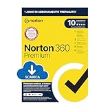 Norton 360 Premium 2024, Antivirus per 10 dispositivi, Licenza di 1 anno con rinnovo automatico, PC, Mac, tablet e smartphone, Codice d attivazione via email