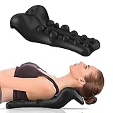 Dispositivo per il rilassamento di collo e spalle, con punto massaggio per la schiena superiore, dispositivo di trazione cervicale, sollievo dal dolore,Il cuscino per allineamento cervicale (Black)
