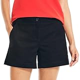 Nautica Pantaloncini estivi da donna in cotone a mezza altezza con cucitura interna da 12,7 cm con tasche anteriori inclinate, Nero , 46