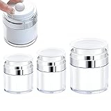 3 vasetti Airless Pump Bottles Cosmetic Cream Jar, Refillable Drunk Elephant Container Vacuum Bottle, portatile flacone da viaggio contenitore lozioni dispenser (15 ml+30 ml+50 ml)