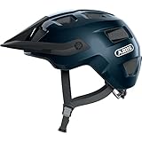 ABUS MTB MoTrip - robusto casco da bici con visiera regolabile in altezza per mountain biker vestibilità personalizzata unisex blu lucido, L