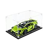 DOFOPO Vetrina antipolvere 3 mm trasparente in acrilico per auto modello 1:18, autosufficiente, per Lego Lamborghini 42161/42138 (30 x 20 x 15 cm)