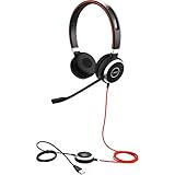 Jabra Evolve 40 UC Cuffie Stereo Cuffie certificate per UC, softphone VoIP e con funzione passiva Noise Cancelling Jack di 3.5 mm Nero