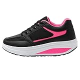 JOMIX Scarpe Basculanti Donna Scarpe Dimagranti Fitness Camminata Passeggio Ginnastica Chiusura a Lacci SD1618 (03 Fuxia, 38)