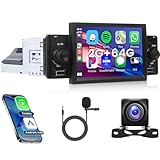 Hodozzy 2G 64GB 1 Din Autoradio Android Wireless Carplay Android Auto, Radio 1Din Schermo Touch Screen IPS 5 Pollici con Navigazione GPS WiFi Bluetooth Mirror Link Radio FM/RDS TF/USB Telecamera