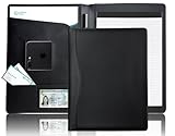 Pelle Padfolio A4 Organizer Cartellina Portadocumenti Organizzatore Valigetta Cartella Per Viaggio Commerciale Conferenza Nero