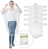 Igoera®️ poncho antipioggia monouso colorato, 5-pack poncho impermeabile con cappuccio per festival, concerti, escursioni, bicicletta, campeggio, all aperto, poncho impermeabile usa e getta