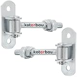 KOTARBAU® Set di 2 cerniere regolabili M12, la soluzione perfetta per ogni impianto di cancello, regolabile, zincate